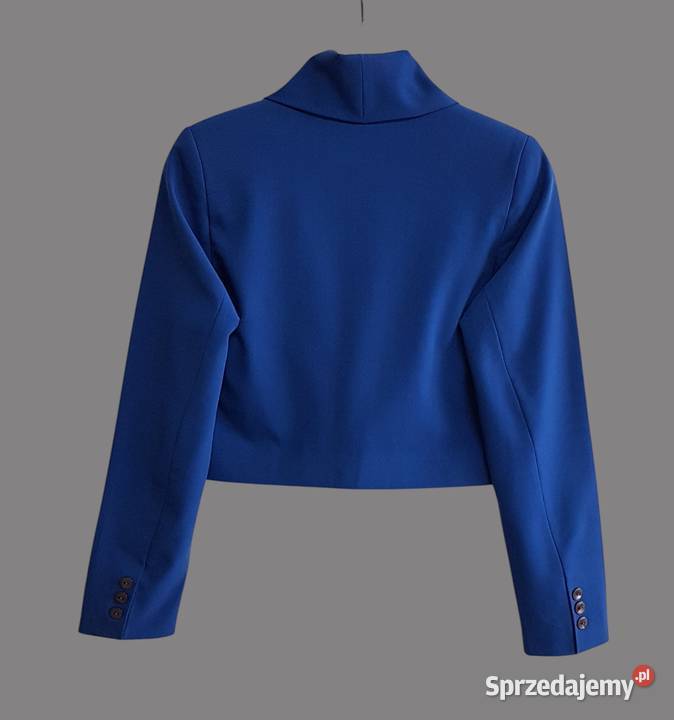 Damski elegancki niebieski żakiet z długim Chrzanów