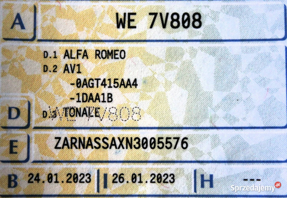 Alfa Romeo Tonale SalonPL FV23 ElKlapa isofix Sokołów