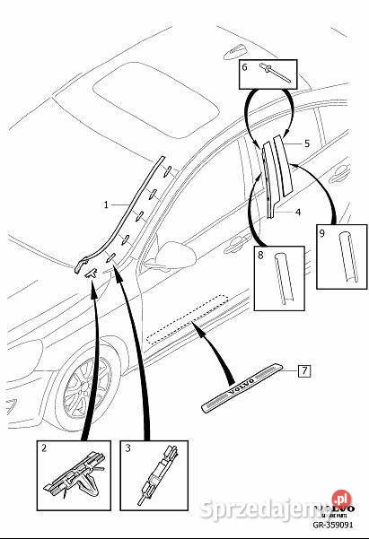 VOLVO S60 V60 spinka szyby czolowej 30753989 OE Akcesoria samochodowe dolnośląskie Bielany Wrocławskie