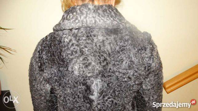 Futro futerko naturalne z karakuł nowe srebrne