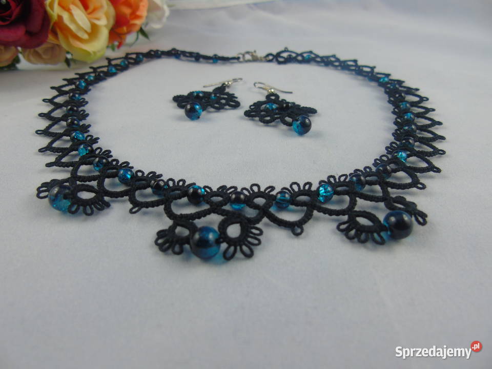 Biżuteria frywolitkowa Wiśniowa