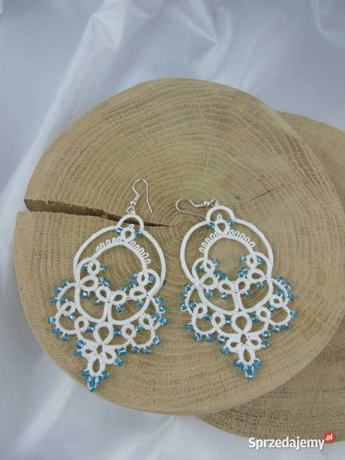 Kolczyki frywolitkowe różne wzory i kolory Rękodzieło Wiśniowa