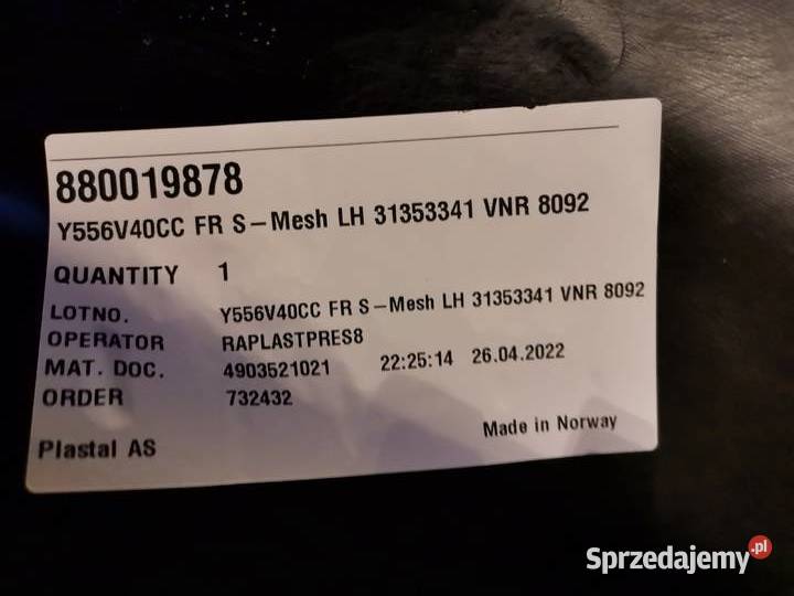 VOLVO V40 NOWA LEWA NAKŁADKA ZDERZAKA PRZÓD Międzychód