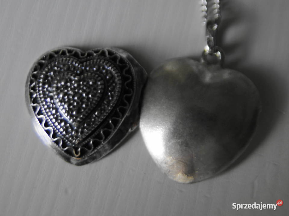 Stary piękny naszyjnik sekretnik srebro Warszawa