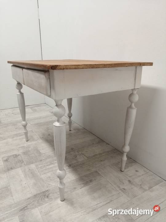 stół wiejski drewniany wintage sosnowy blat łódzkie Radomsko
