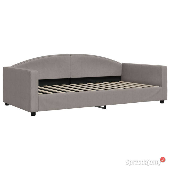 Sofa rozsuwana z szufladami taupe tkanina