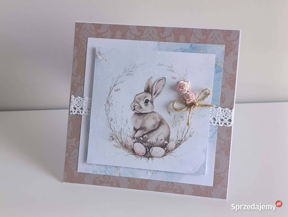 Kartka ręcznie robiona Świąteczna Wielkanoc 6 Łódź