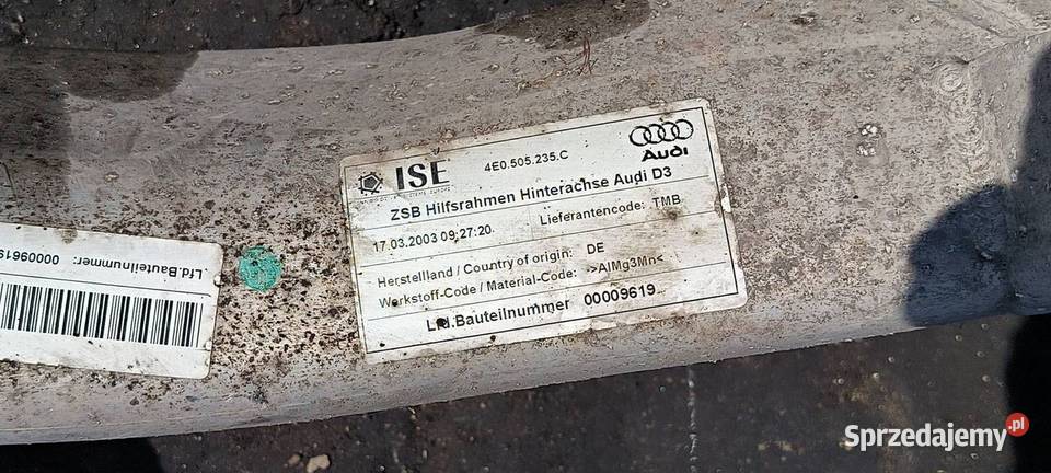 BELKA SANKI TYŁ AUDI A8 D3 4E0505235C kujawsko-pomorskie Lipno