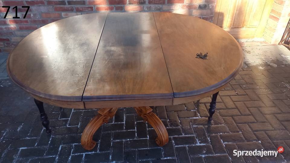 Stół stylowy owalny rozkładany na rzeźbionej Gawroniec sprzedam