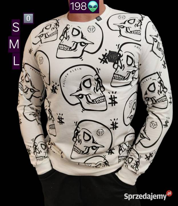 Bluza z czaszkami meska biały Ostrołęka