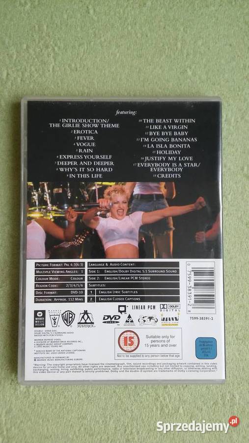 Madonna the girlie show koncert 1993 Warszawa