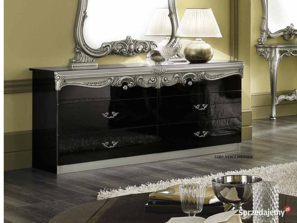 Klasyczna sypialnia Barocco 4d czarnosrebrna Dom i Ogród podkarpackie Przemyśl sprzedam