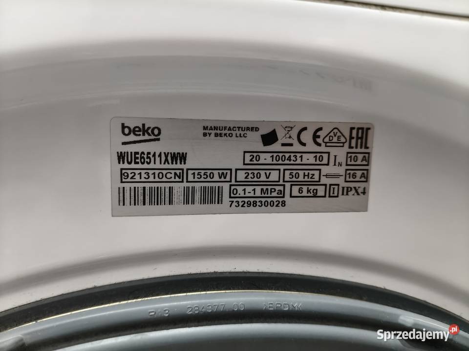 Pralka Beko slim model WUE6511XWW stan Pralki i suszarki Skarżysko-Kamienna sprzedam