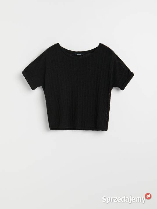 Czarna bluzka sweter Reserved L 40 ażurowy Szczecin