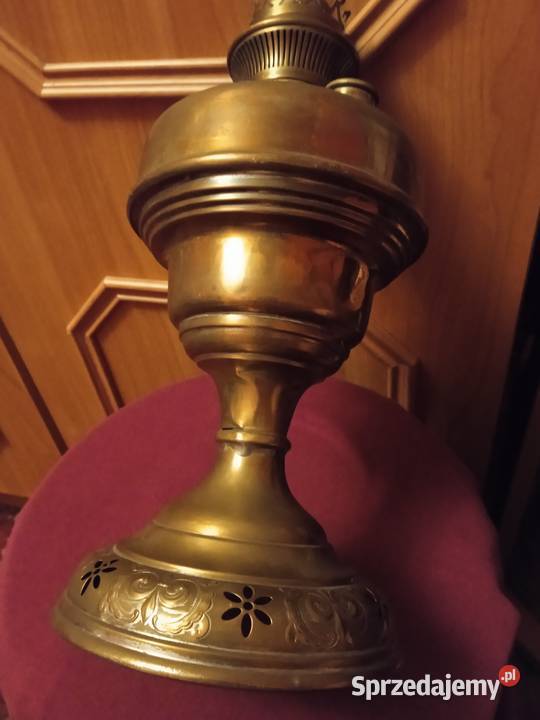 Mosieżna lampa naftowa Lempereur Bernard Belgia Koźminek