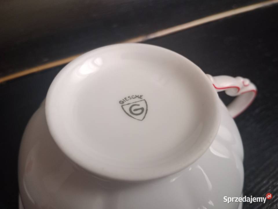 Kultowa Porcelana GIESCHE Zestaw 5 filiżanek Ruda Śląska