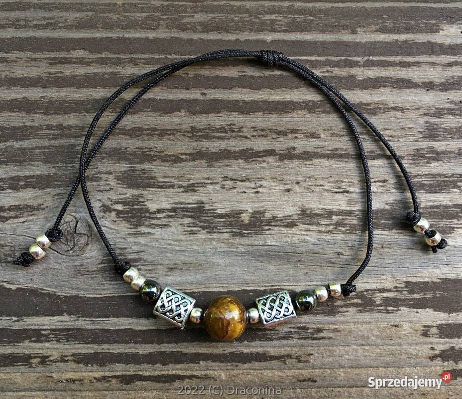 Bransoletka sznurkowa wojowniczka tygrysie oko małopolskie