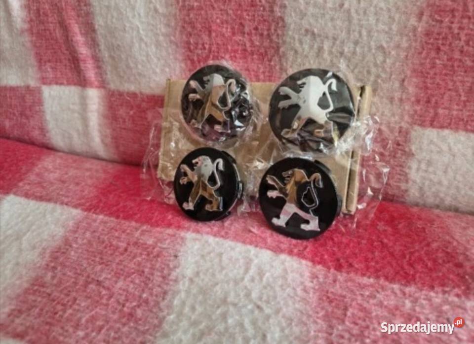 4 NOWE Dekielki kapsle Peugeot dekielek 60mm wielkopolskie