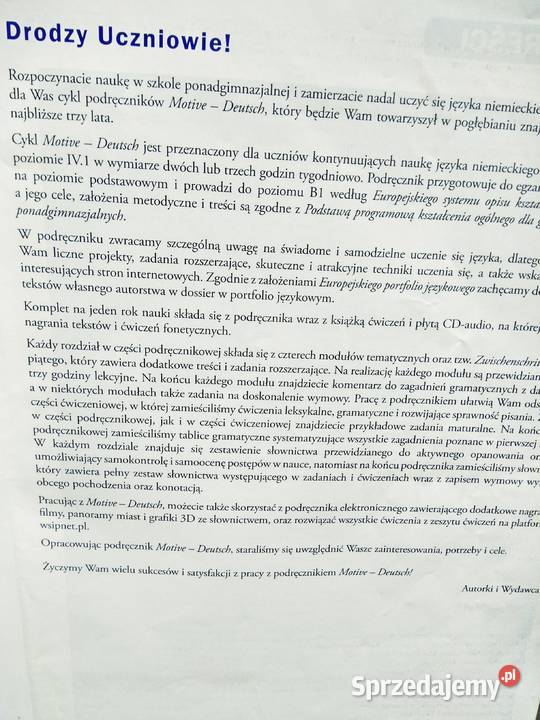 motive 1 niemiecki podręcznik Warszawa