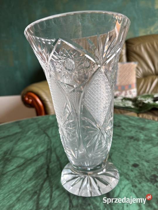 Wazon kryształowy z czasów PRL Vintage kolekcja Częstochowa