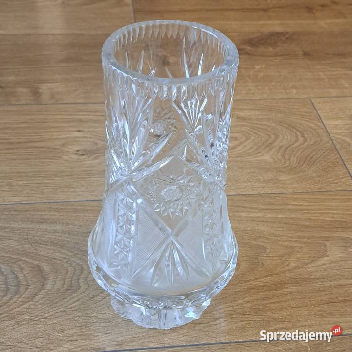 Kryształowy wazon PRL ręcznie szlifowany Domaszczyn sprzedam