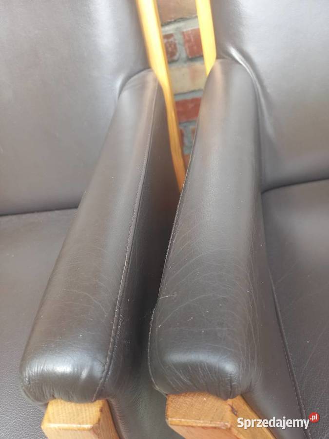 Fotele drewniane ze skórzaną tapicerką 4 Fotel Gawroniec