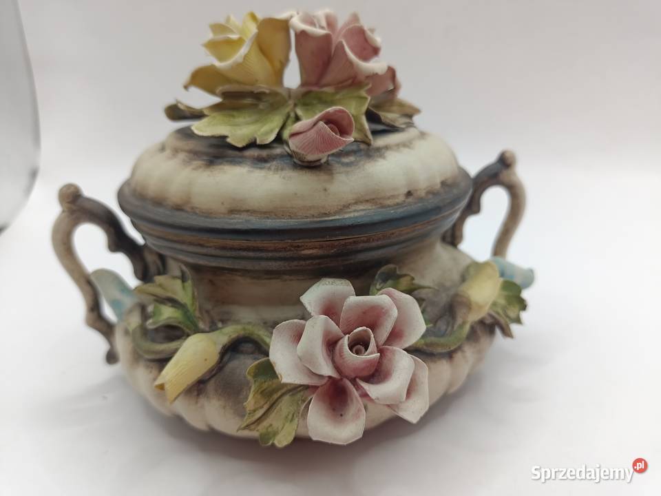 Porcelana włoska cukiernica ręcznie nakładane lubelskie Zamość