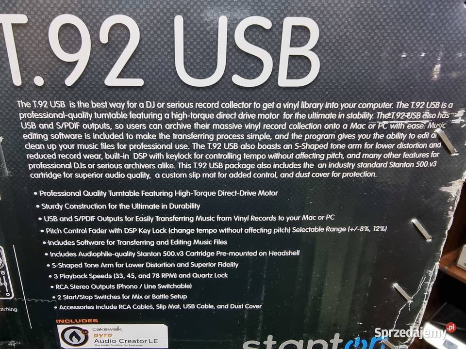 dwa gramofony stanton t92 usb nowe Sprzęt estradowy, studyjny i DJ-ski Chełm Śląski sprzedam