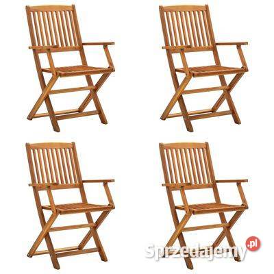 vidaXL Składane krzesła ogrodowe, 4 szt., lite drewno akacjo