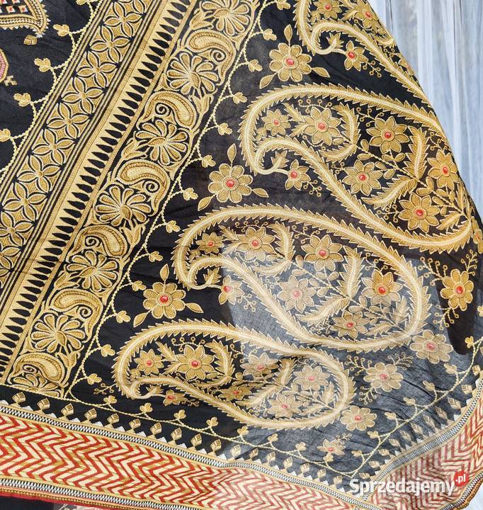 Duża chusta orient czarna bawełna paisley wzór Szczecin
