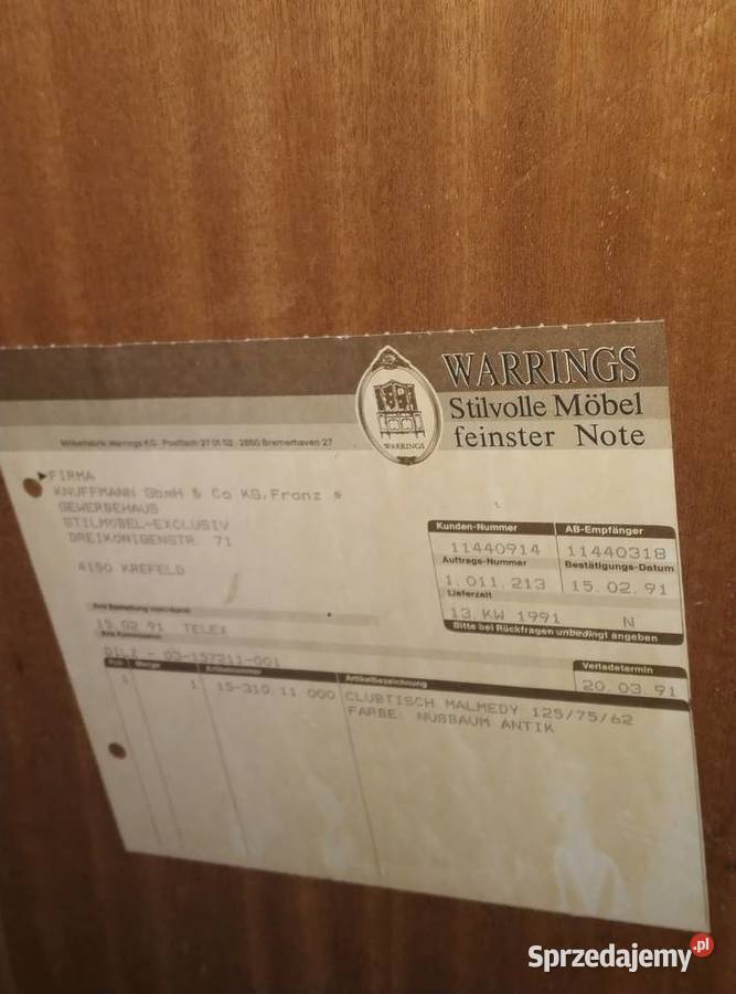 Duża stylowa ława Warrings Ludwik Białystok