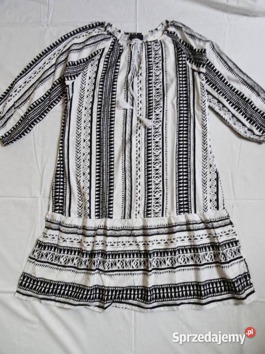 Sukienka biało czarna wiosna lato viscose 40 L Spódnice i sukienki Nowy Sącz