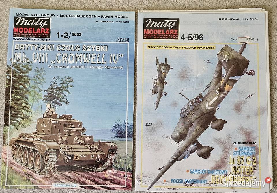 Mały modelarz czołg Cromwell IV i samolot Ju87
