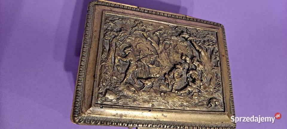 SZKATUŁKA miedzian stara solidna Rękodzieło