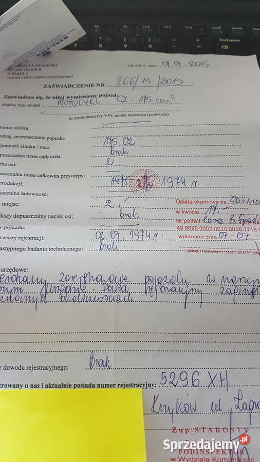 CZ 175 sport 74r Sprawna dokumenty dolnośląskie Kiełczów