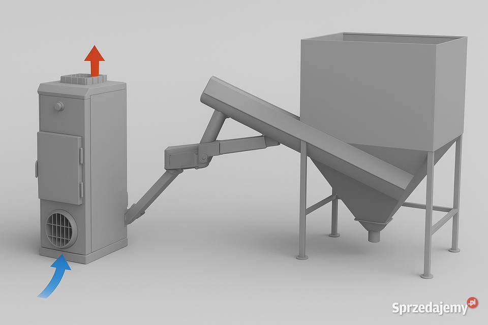 Nagrzewnica powietrza 60 kW na zrębki trociny Kraków sprzedam