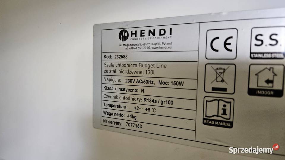 Szafa chłodnicza Hendi 232583 z obudową ze stali Pszczyna