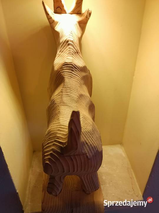 Rzeźba drewno koza kozioł duży masywny