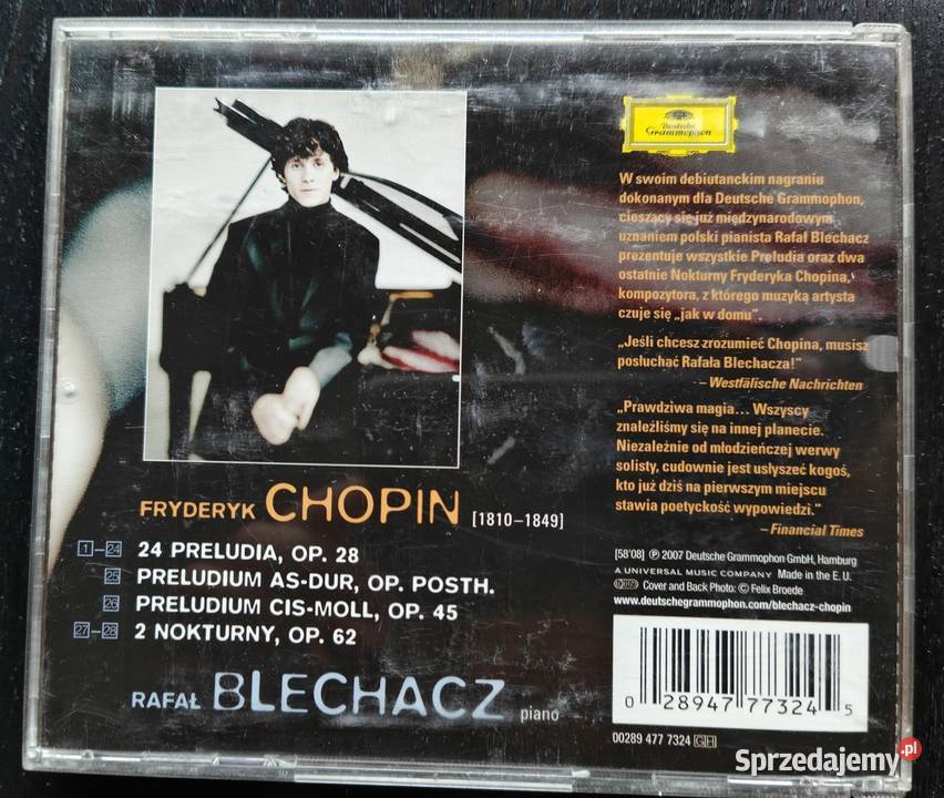 CHOPIN PRELUDIA Rafał Blechacz CD 2007 Deutsche Warszawa