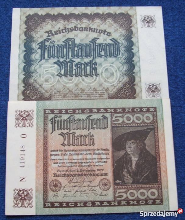 STARE NIEMCY 5000 MARK 1922 Kolekcjonerski 1 UNC Katowice