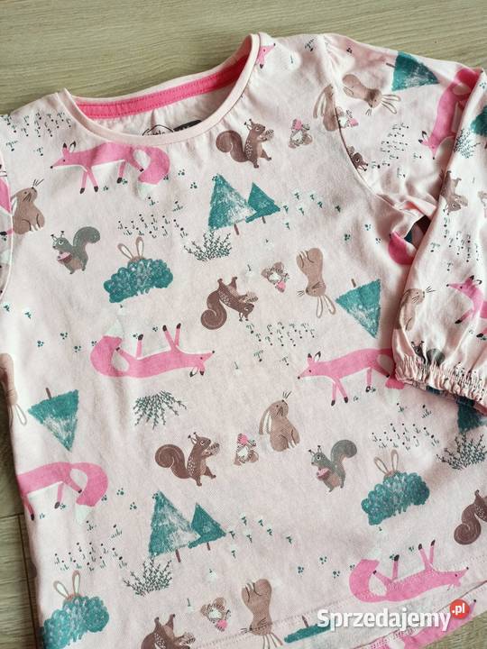 Bluzka koszulka dziewczęca na długi rękaw różowa