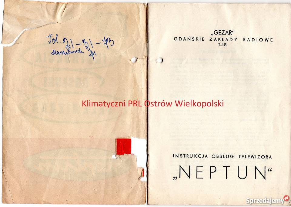 Neptun T18 Instrukcja Obsługi Telewizora GAZAR Bielsko-Biała sprzedam