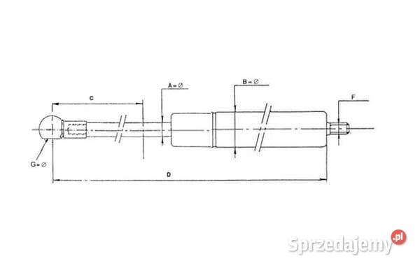 Sprężyna gazowa L233 mm 150N CA7111TM Kamionna