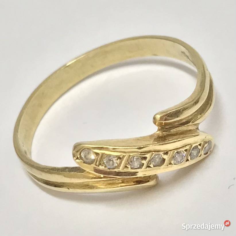 Złoty pierścionek 585 14K cyrkonie elegancki złoto Warszawa