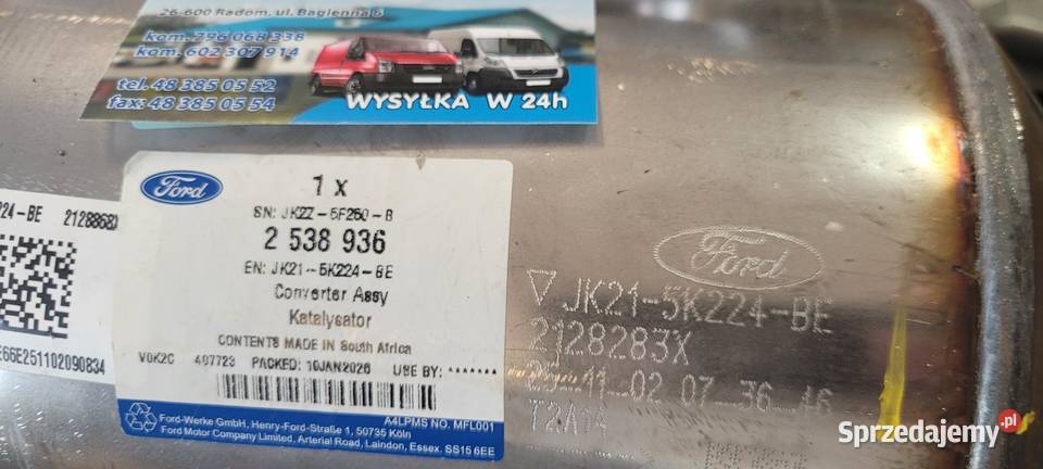 KATALIZATOR FORD TRANSIT JK215K224BE 2538936 dostawcze