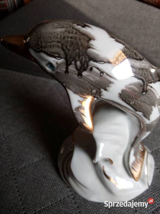 piękna porcelanowa figurka delfina śląskie Częstochowa