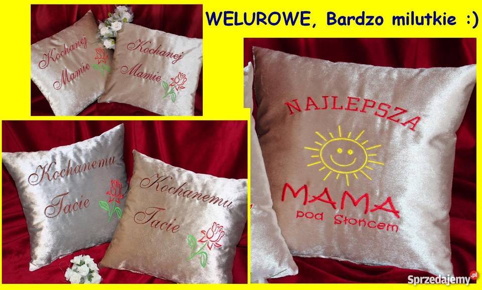Prezent Poduszka na Dzień MAMY TATY welurowa Dekoracje i ozdoby Grudziądz