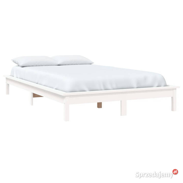 Rama łóżka biała lite drewno sosnowe 140 x 200 Warszawa