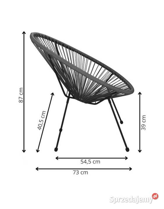 krzesło ogrodowe rattanowe czarne
