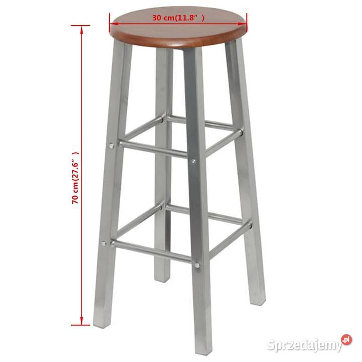 vidaXL Stołki barowe z metalu siedzisko z MDF 2 mazowieckie Warszawa sprzedam